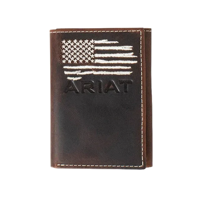 Ariat Distressed American Flag Trifold Wallet A3553934