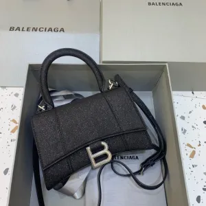 Balen Hourglass XS Handbag In Black, For Women,  Bags 7.4in/19cm 5928332102G1000