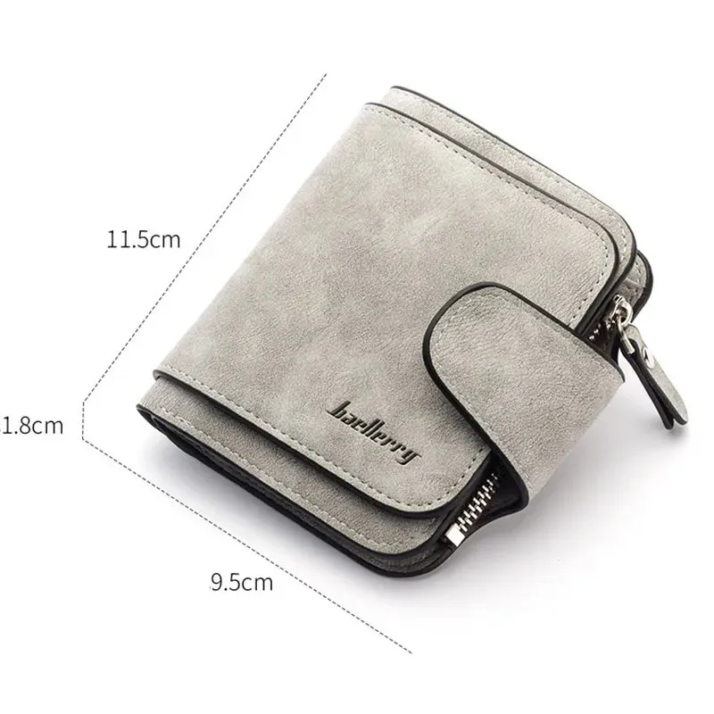 Bumesi Short Wallet, New PU Leather Ladies Purse Coin Zipper