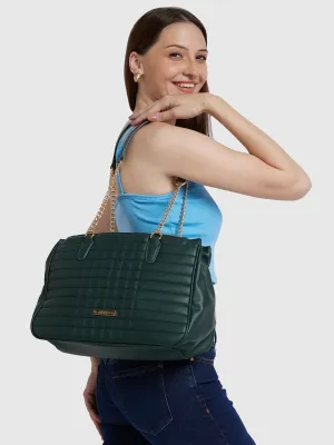 Caprese Maxim Satchel Large Dark Green