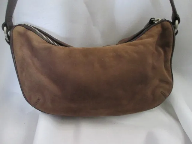 ELLEN TRACY Leather Suede indie hobo satchel shoulder bag purse BROWN CHOCOLATE