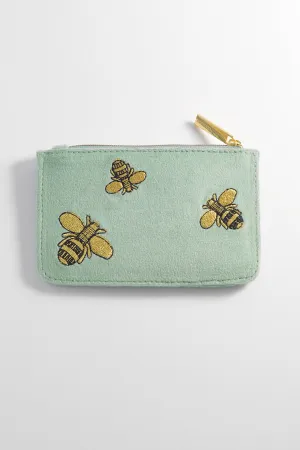 Embroidered Bees Card Purse