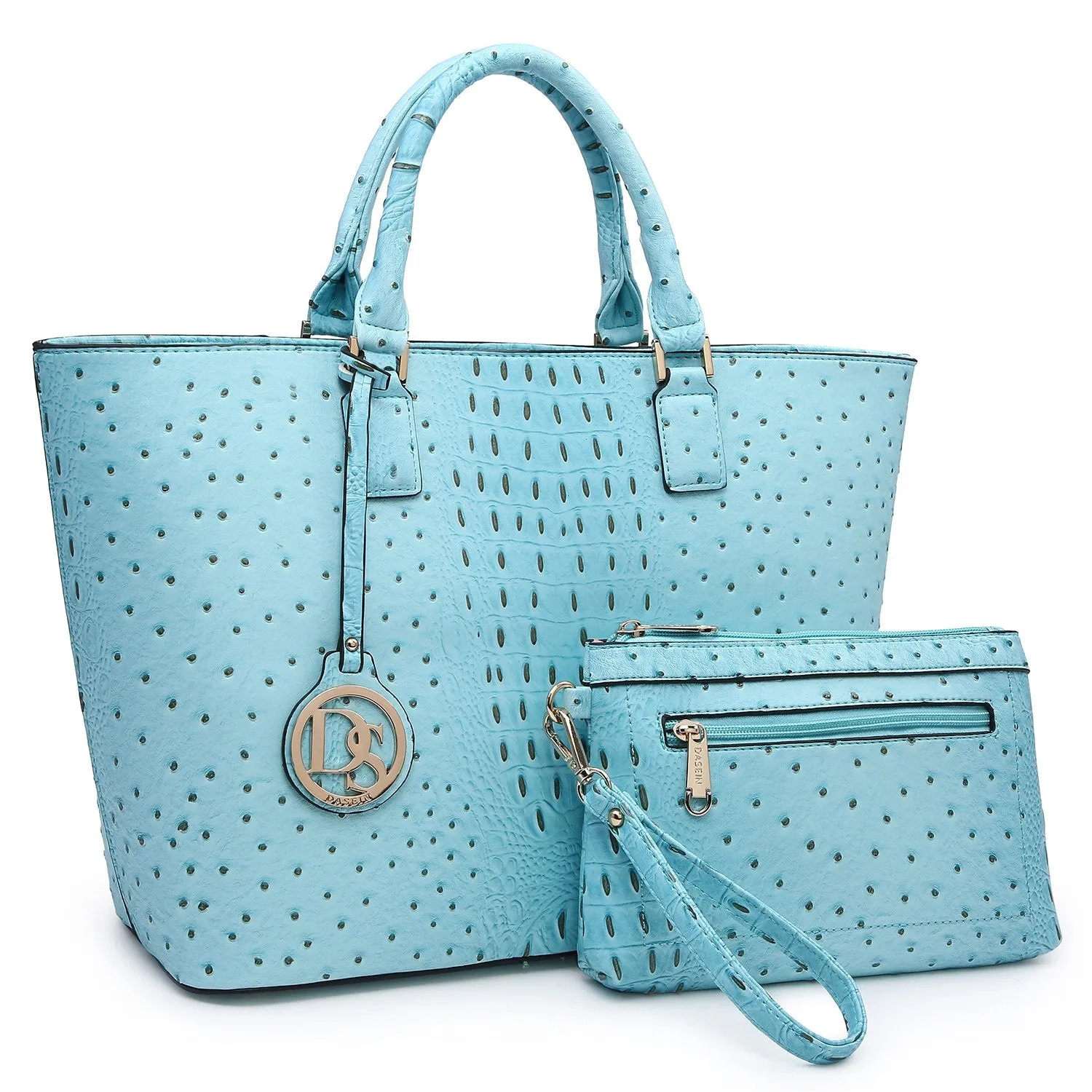 Fashion Embossed Pattern Tote with Matching Wallet