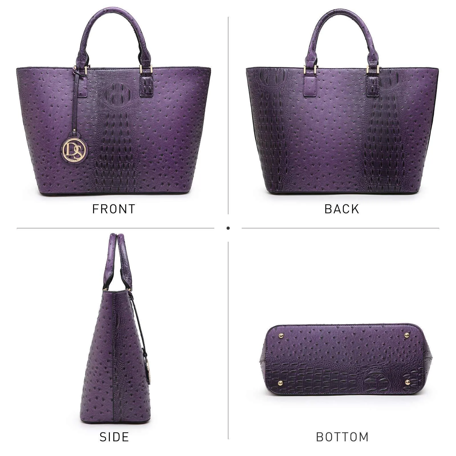 Fashion Embossed Pattern Tote with Matching Wallet