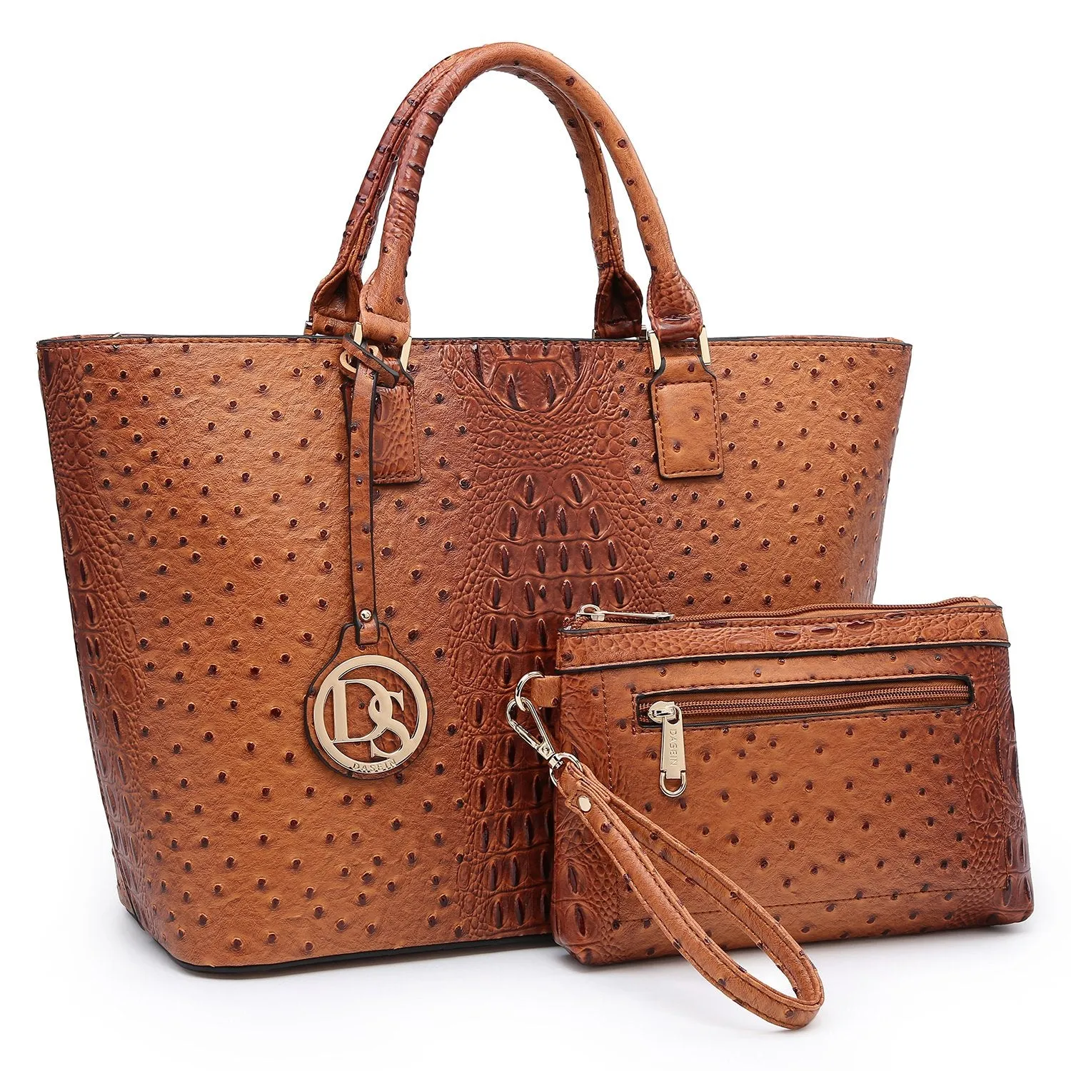 Fashion Embossed Pattern Tote with Matching Wallet