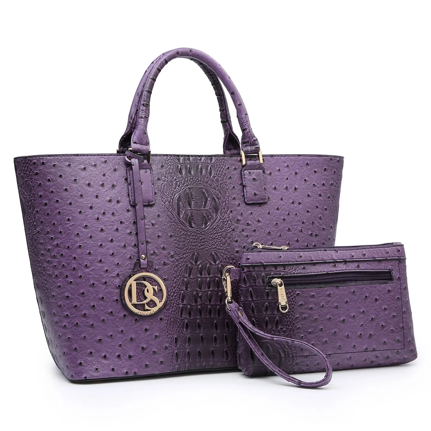 Fashion Embossed Pattern Tote with Matching Wallet