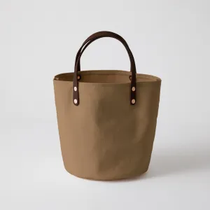 Field Tan Canvas Bucket Tote