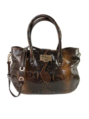 Jimmy Choo brown and black snakeskin tote