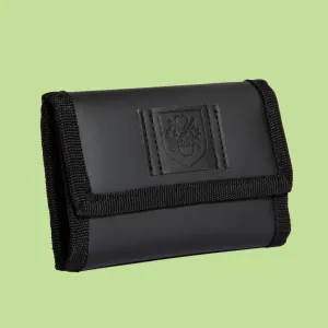 Monochrome tri-fold wallet waterproof coated with zip notes pocket