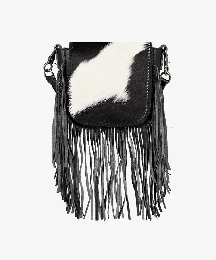 Montana West Genuine Leather Hair-On Fringe Crossbody Bag