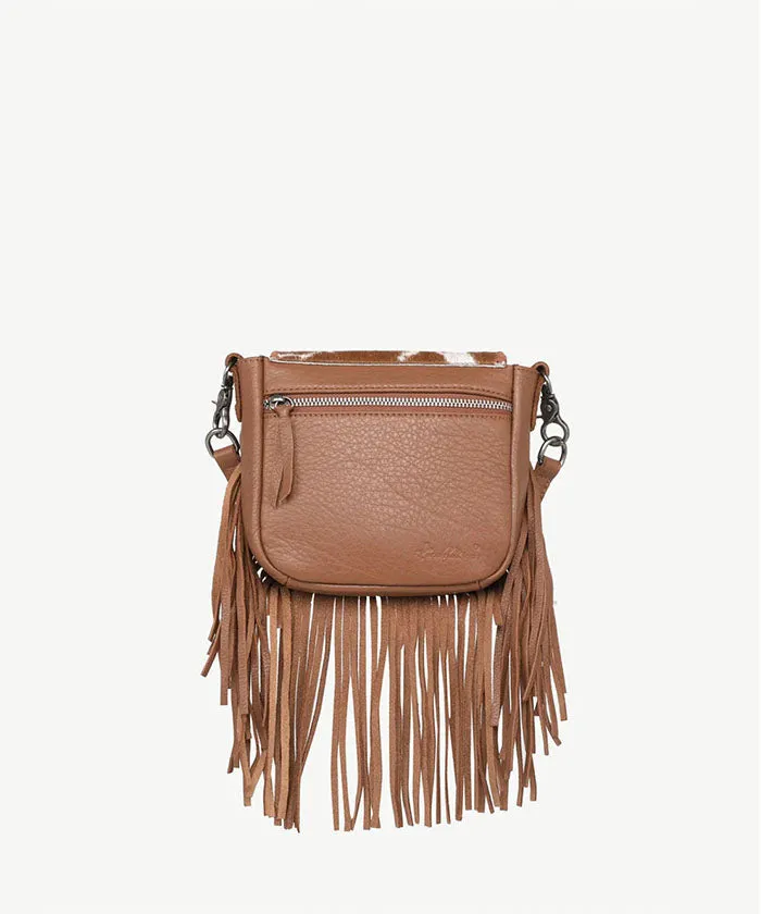 Montana West Genuine Leather Hair-On Fringe Crossbody Bag