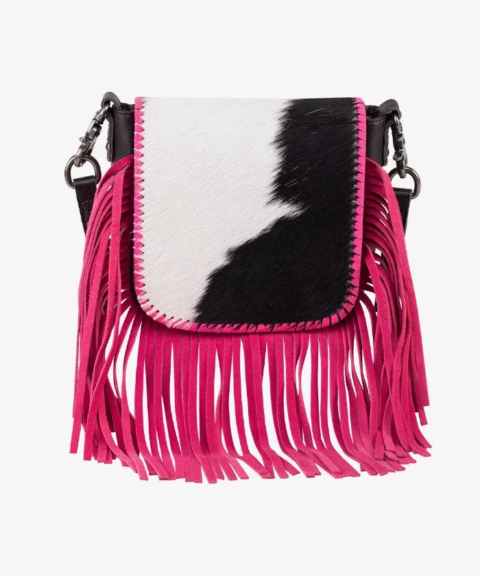 Montana West Genuine Leather Hair-On Fringe Crossbody Bag