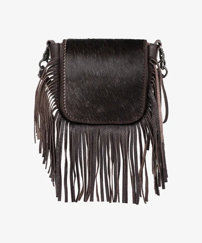 Montana West Genuine Leather Hair-On Fringe Crossbody Bag