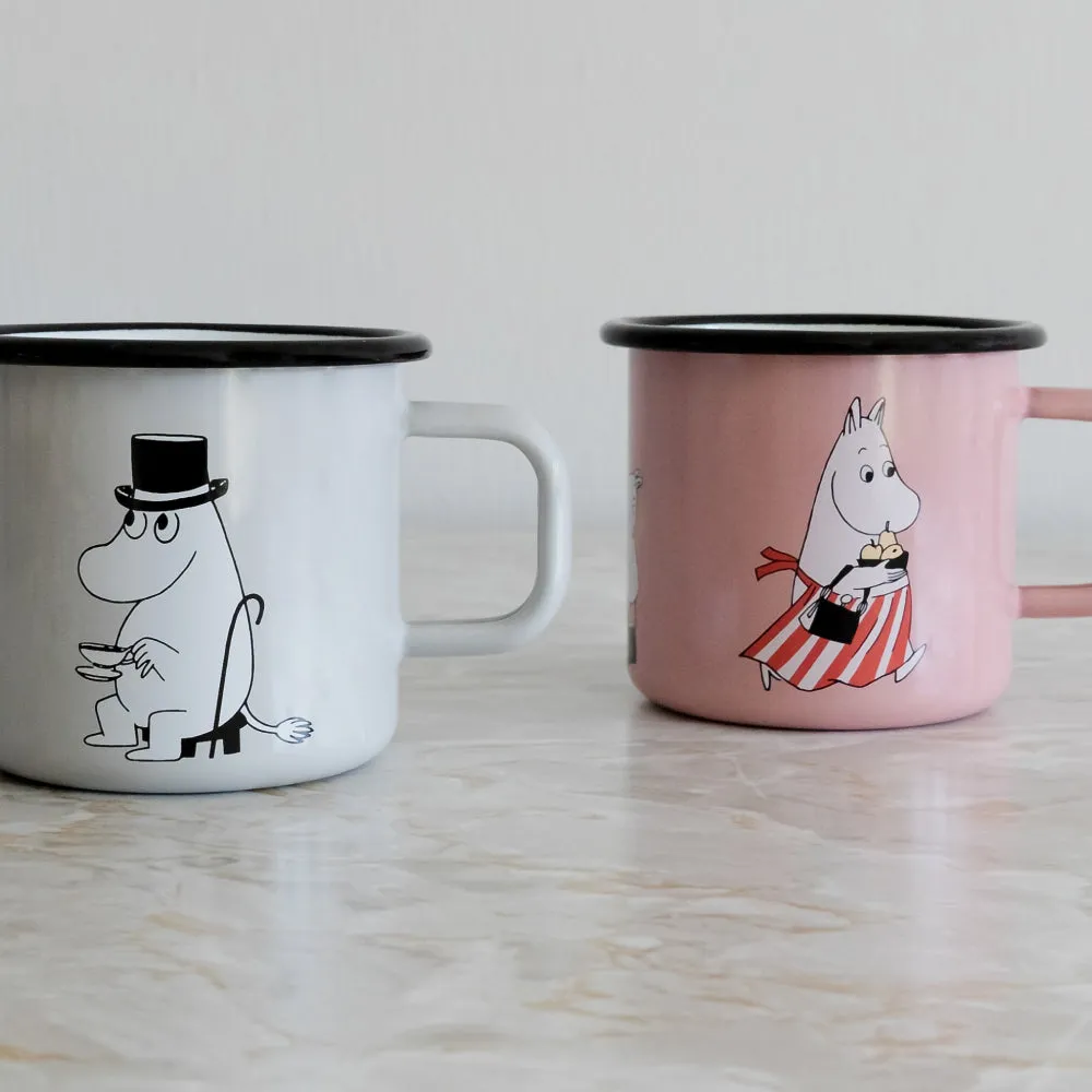 Moomin Enamel Mug 3.7 dl Retro Moominpappa Grey