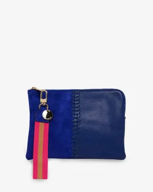 Paige Clutch Whip Stitch - Cobalt & Cobalt