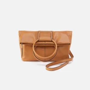 Sheila Foldover Crossbody in Polished Leather - Natural