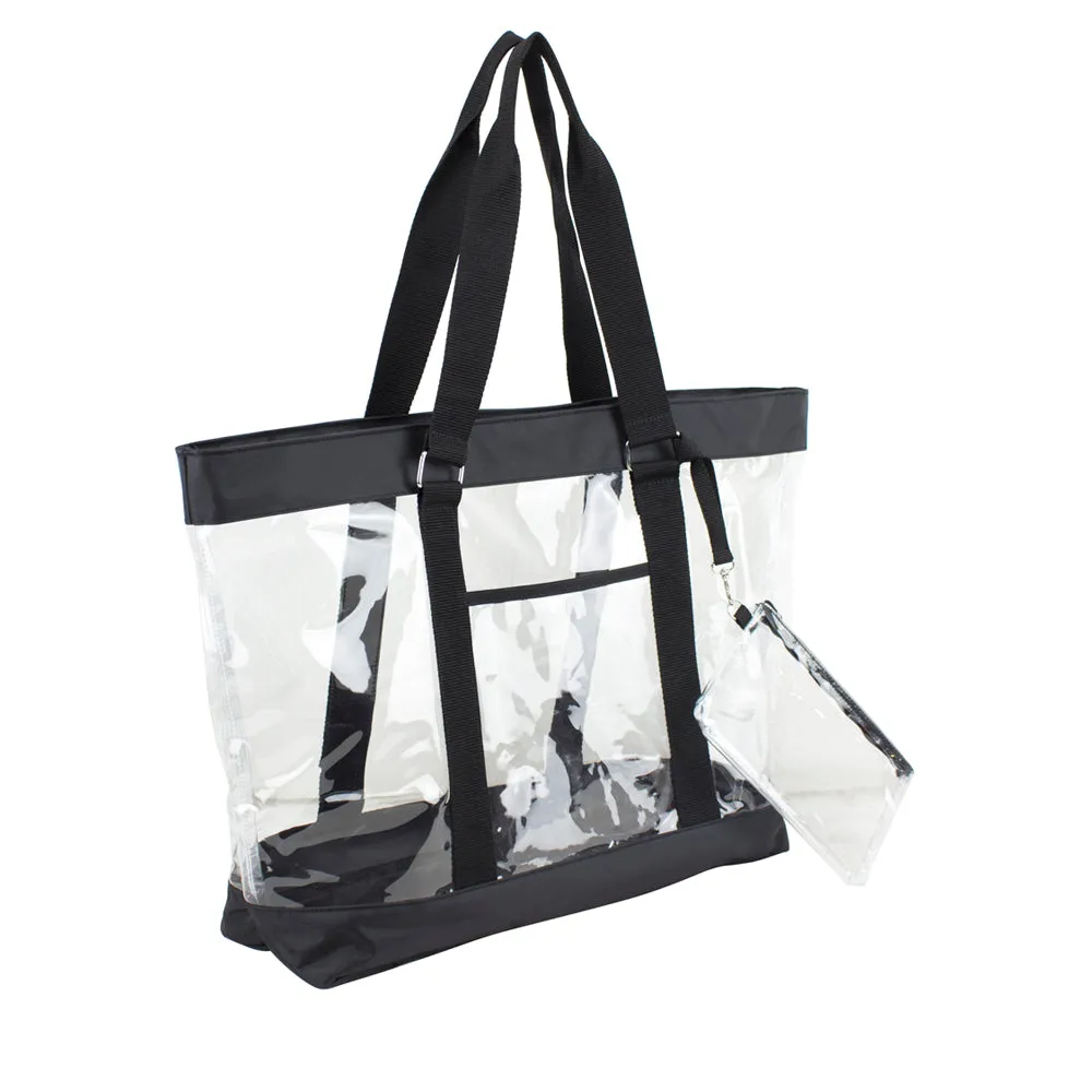 Supreme Deluxe 100% Clear PVC Printed Large Tote with Large Wristlet