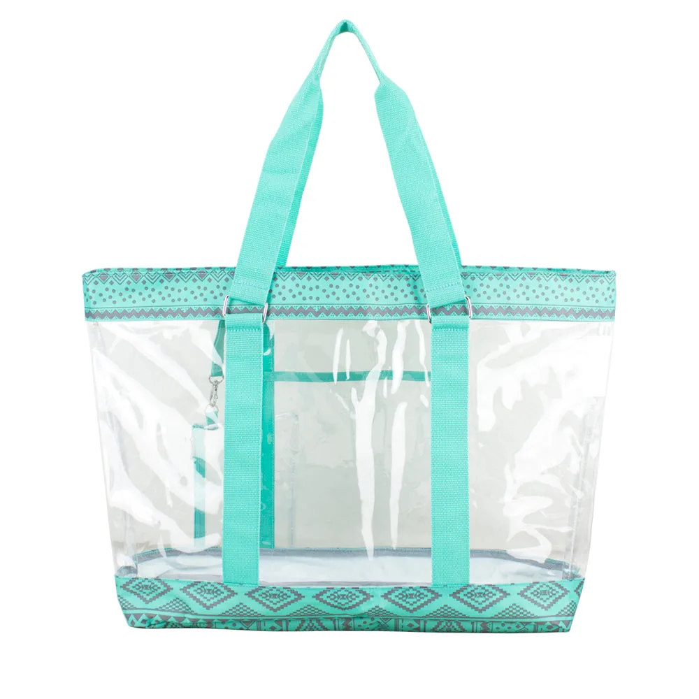 Supreme Deluxe 100% Clear PVC Printed Large Tote with Large Wristlet