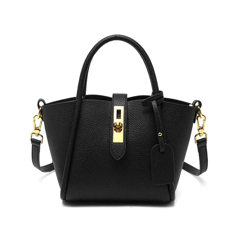 Women Casual Leather Bucket Bag