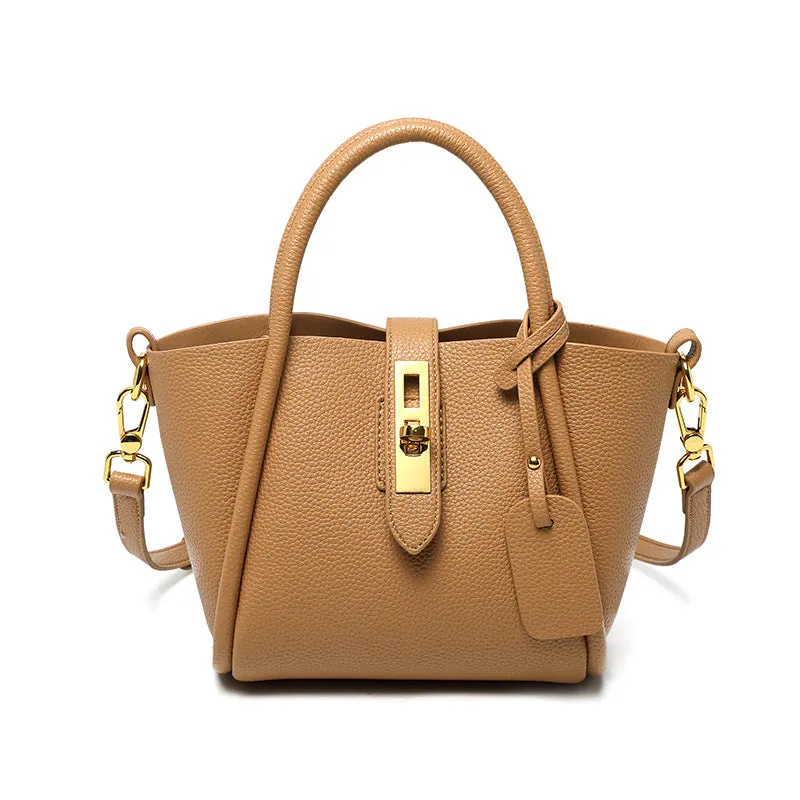 Women Casual Leather Bucket Bag